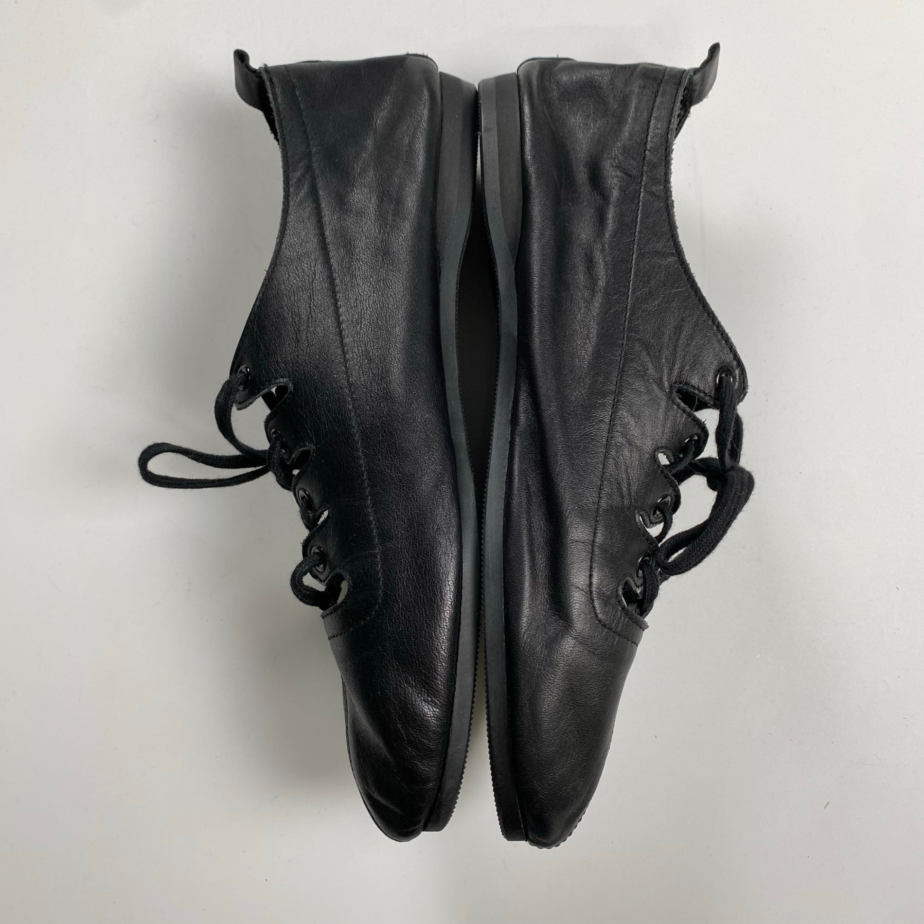 VINTAGE 8-90s yohji yamamoto ヨウジヤマモト / Gillies shoes ギリーシューズ レザー ブラック 丸文字 SIZE:M(23cm程度)