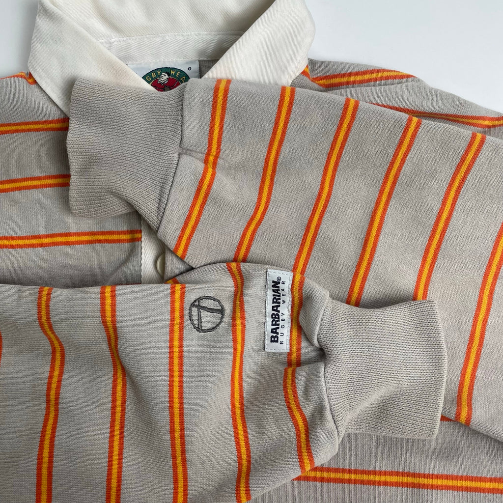 奥田民生コラボ BARBARIAN バーバリアン / ボーダーラガーシャツ 刺繍MIX MADE IN CANADA SIZE:L