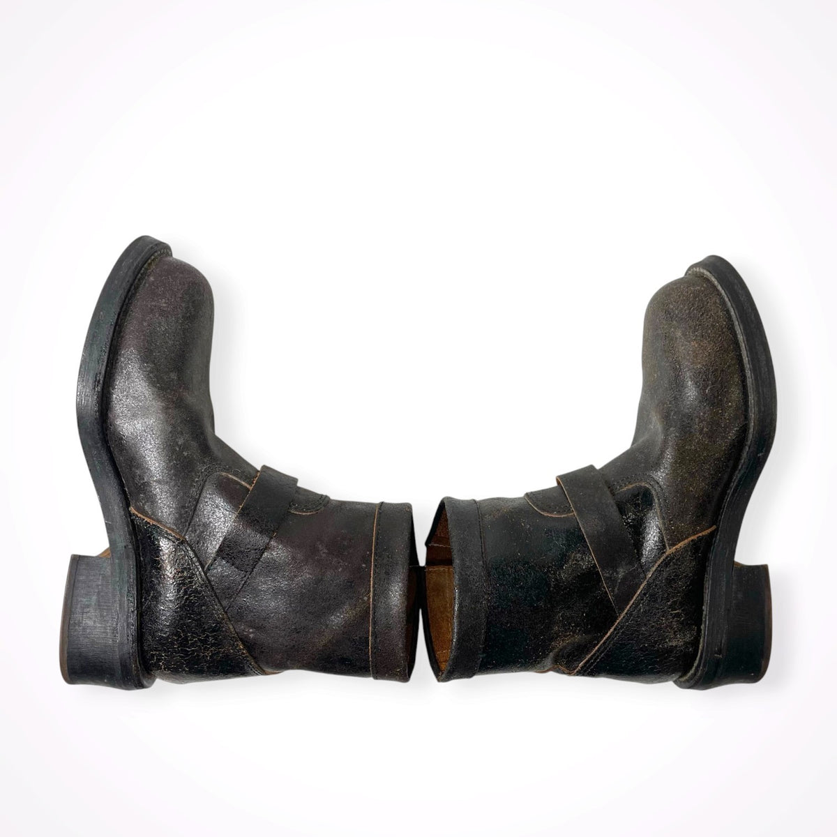 JUNYA WATANABE COMME des GARCONS / クラック加工レザーエンジニアブーツ 参考定価：100,000程度 SIZE:M(25-25.5cm)