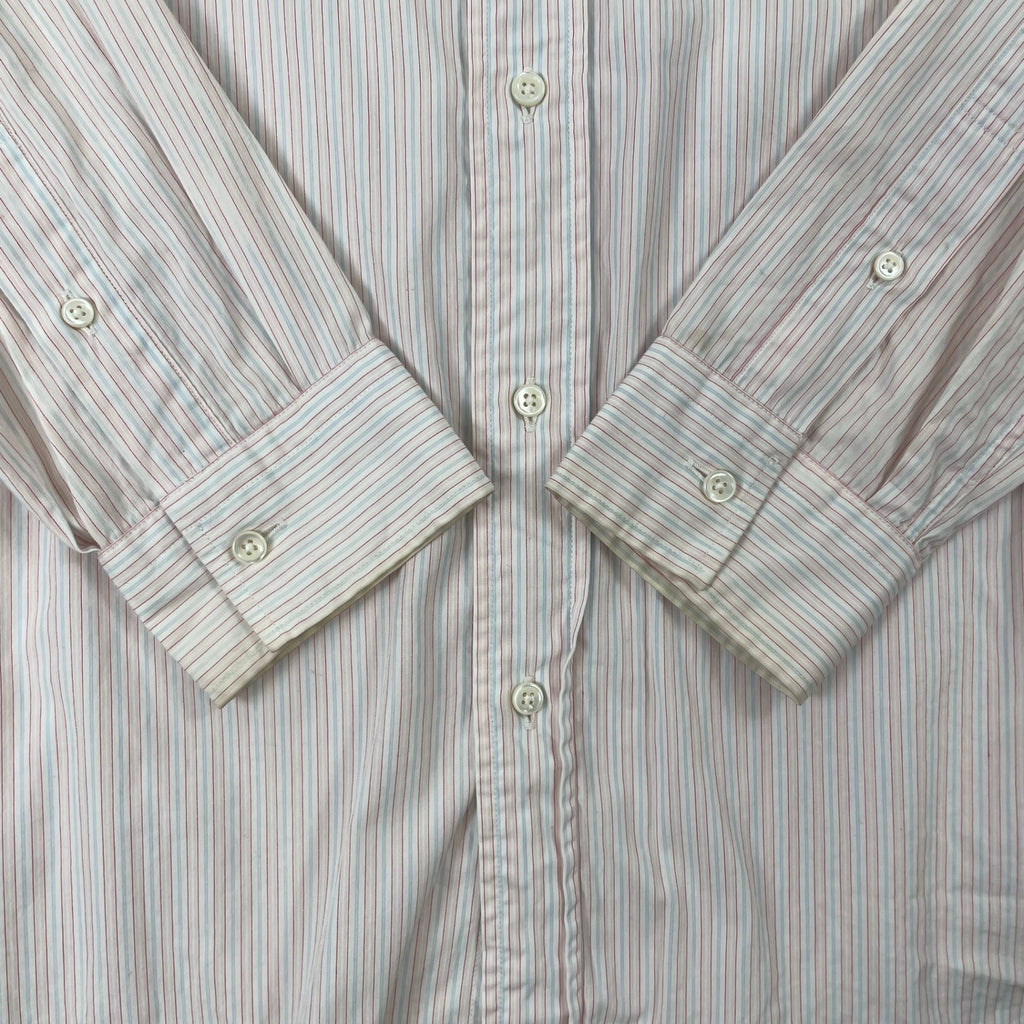 Gymphlex / バンドカラーオーバーシャツ ストライプ 参考定価：14,000+tax SIZE:M
