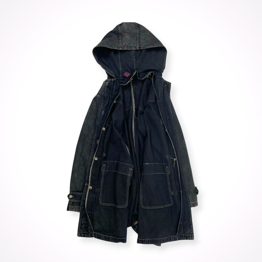 DENIM＆Co / ブラックデニムダッフルコート SIZE:M