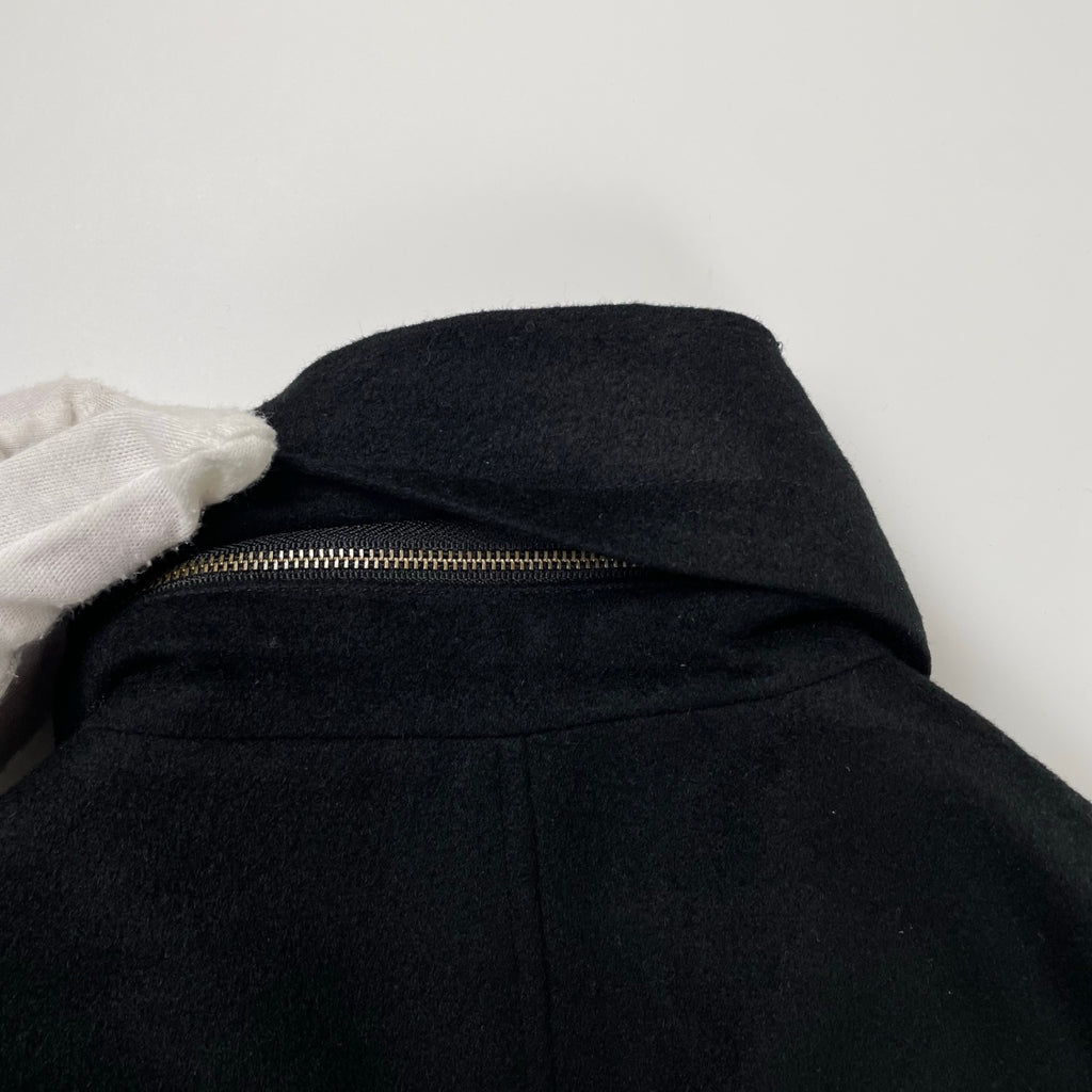 VINTAGE ヴィンテージ / ピュアカシミヤコート フード収納 ブラック 参考定価：200,000程度 SIZE:LL