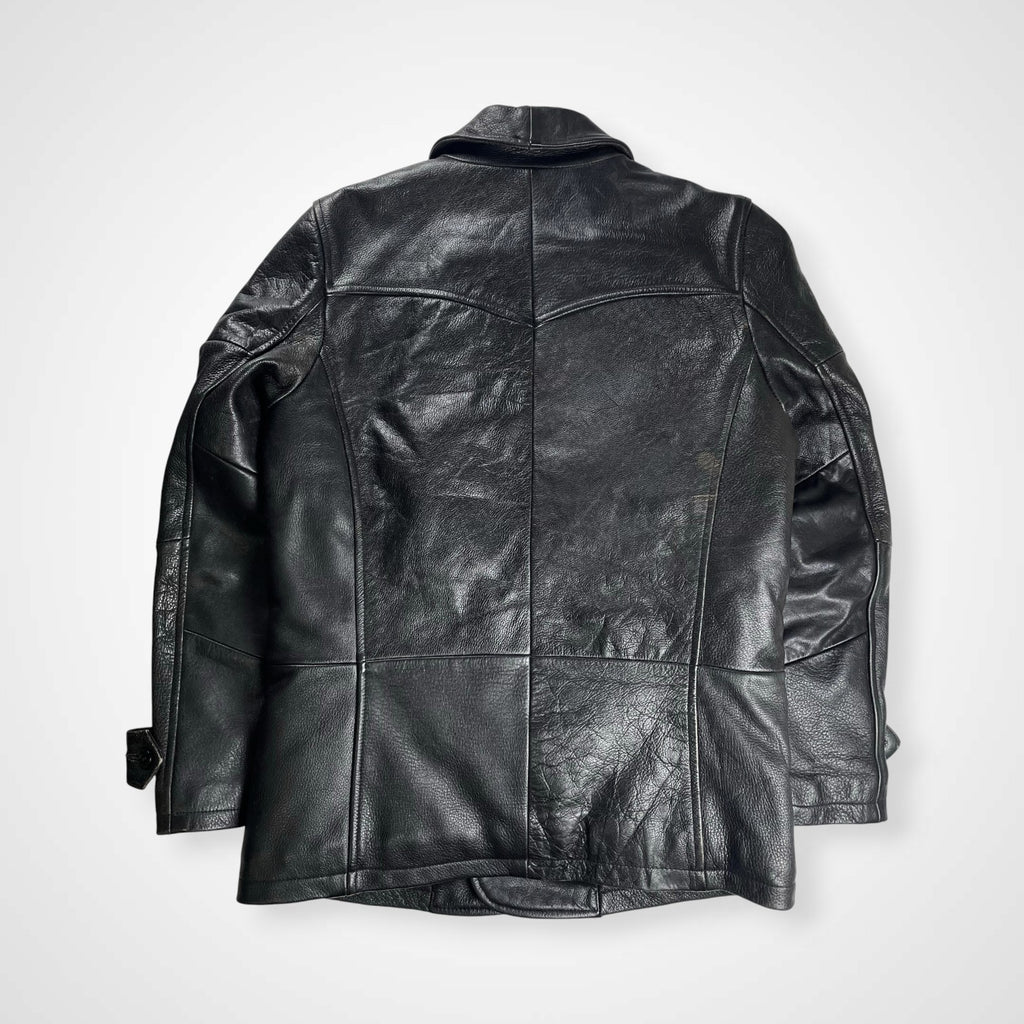 Dress hippy ドレスヒッピー / Leather Pea Coat ダブルブレストレザージャケット 参考定価：65,000程度 SIZE:S