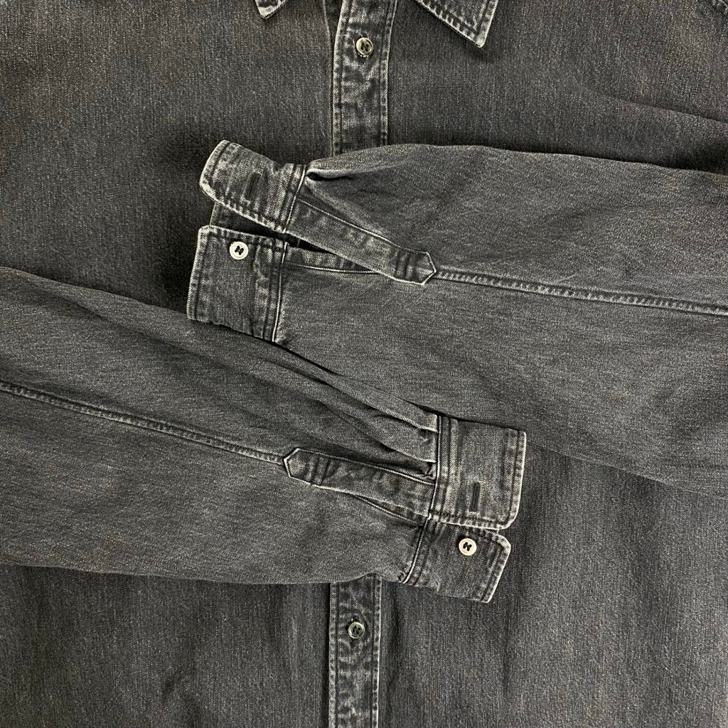 name. × FLAGSTAFF ネーム フラグスタフ / DENIM SHIRT コラボ グラフィックプリント デニムシャツ ブラック 参考定価：33,000+tax SIZE:2(FREE SIZE)