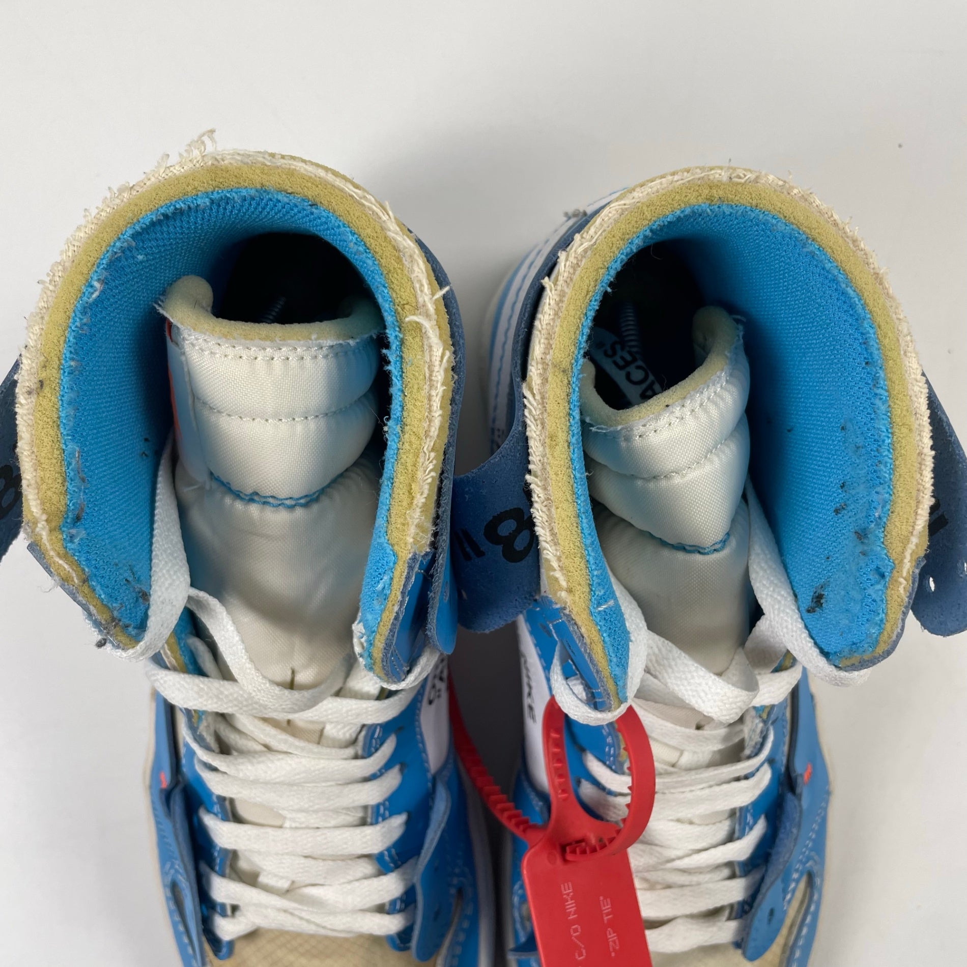NIKE × OFF WHITE / Air Jordan 1 High UNC "White/Dark Powder Blue" 箱付 SIZE：28.5cm