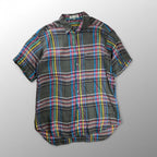 VINTAGE LANVIN PARIS ランバン パリ / リネン100％ チェック柄 ヴィンテージ シャツ MADE IN ITALY SIZE：L