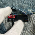 DIESEL ディーゼル / 00s ギミックジップデニムジャケット ライダース ベスト SIZE：S