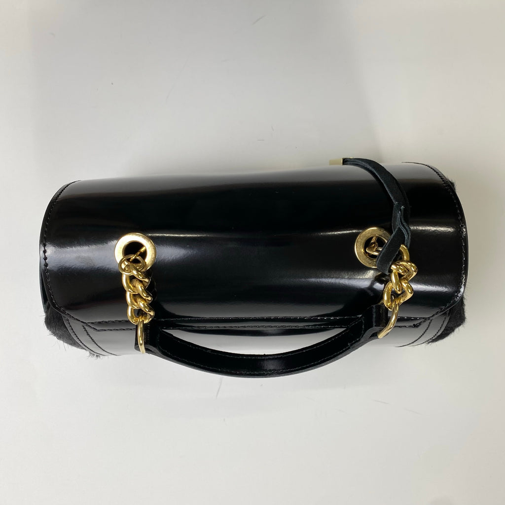 innue イヌエ / ハラコ チェーンハンドバッグ ブラック