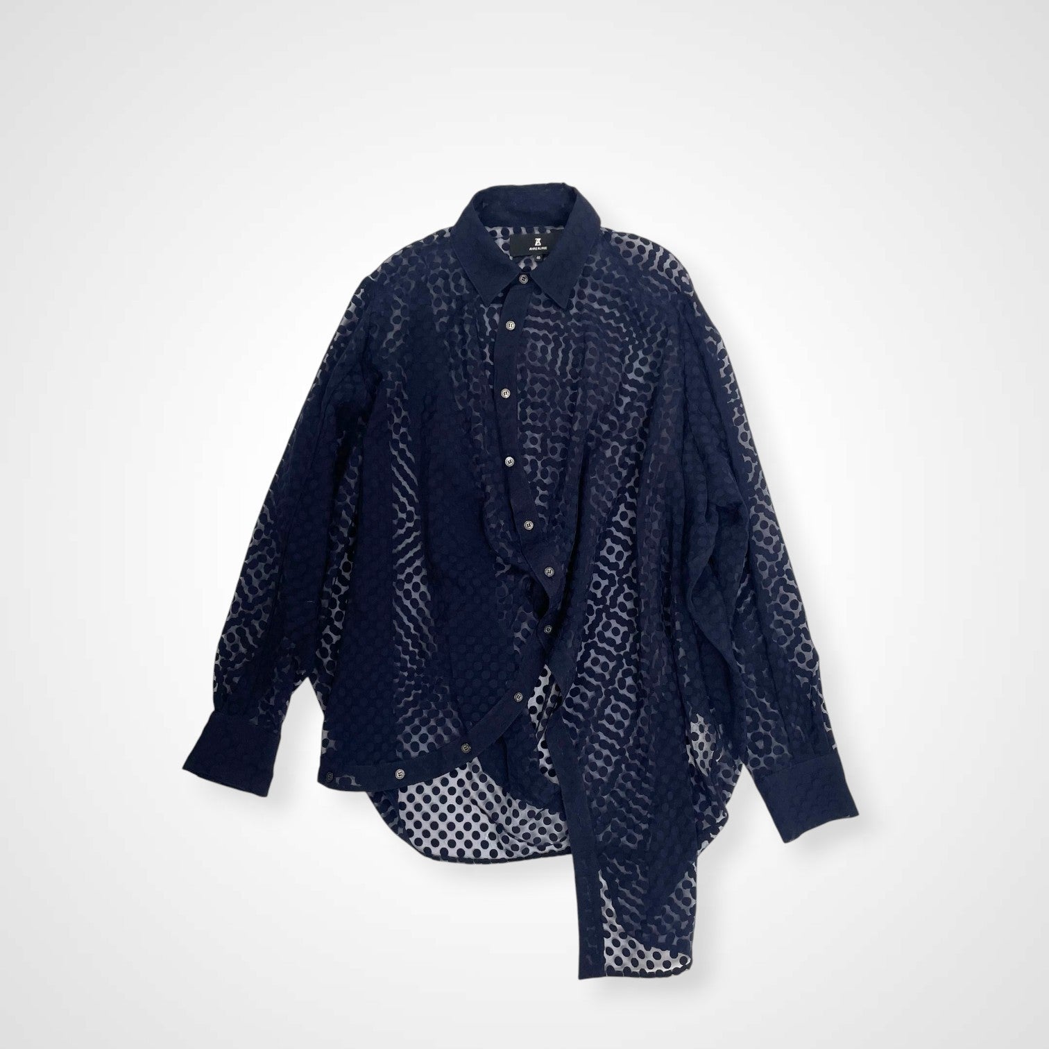 ANREALAGE アンリアレイジ / ドットオーガンジーボールシャツ 参考定価：48,000+tax SIZE:46