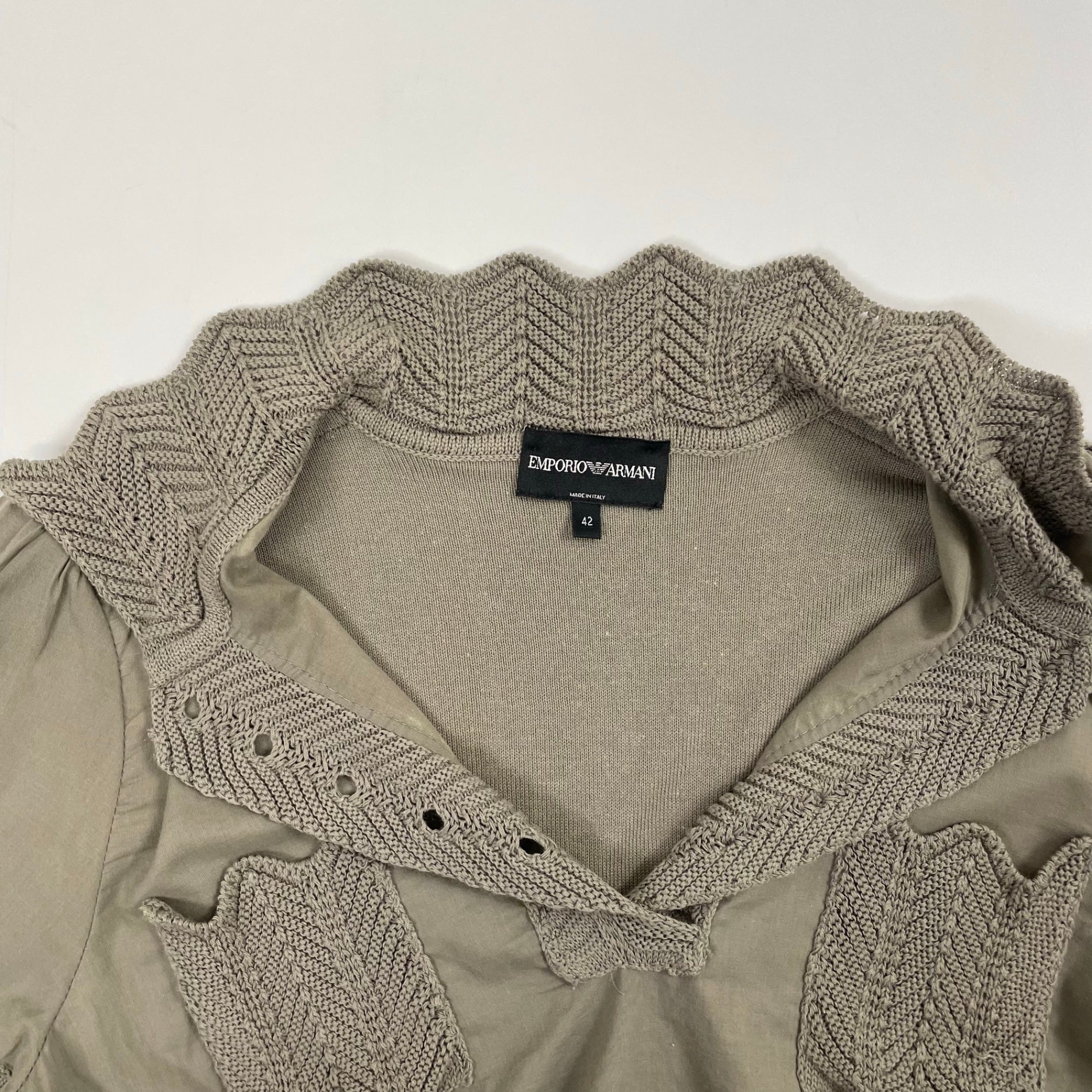 EMPORIO ARMANI / アーカイブ ニット切替シャツ イタリア製 SIZE:42
