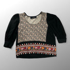 tricot COMME des GARCONS トリコ コムデギャルソン / フラワープリント×刺繍カットソー ブラウス AD2007 SIZE:S-M程度
