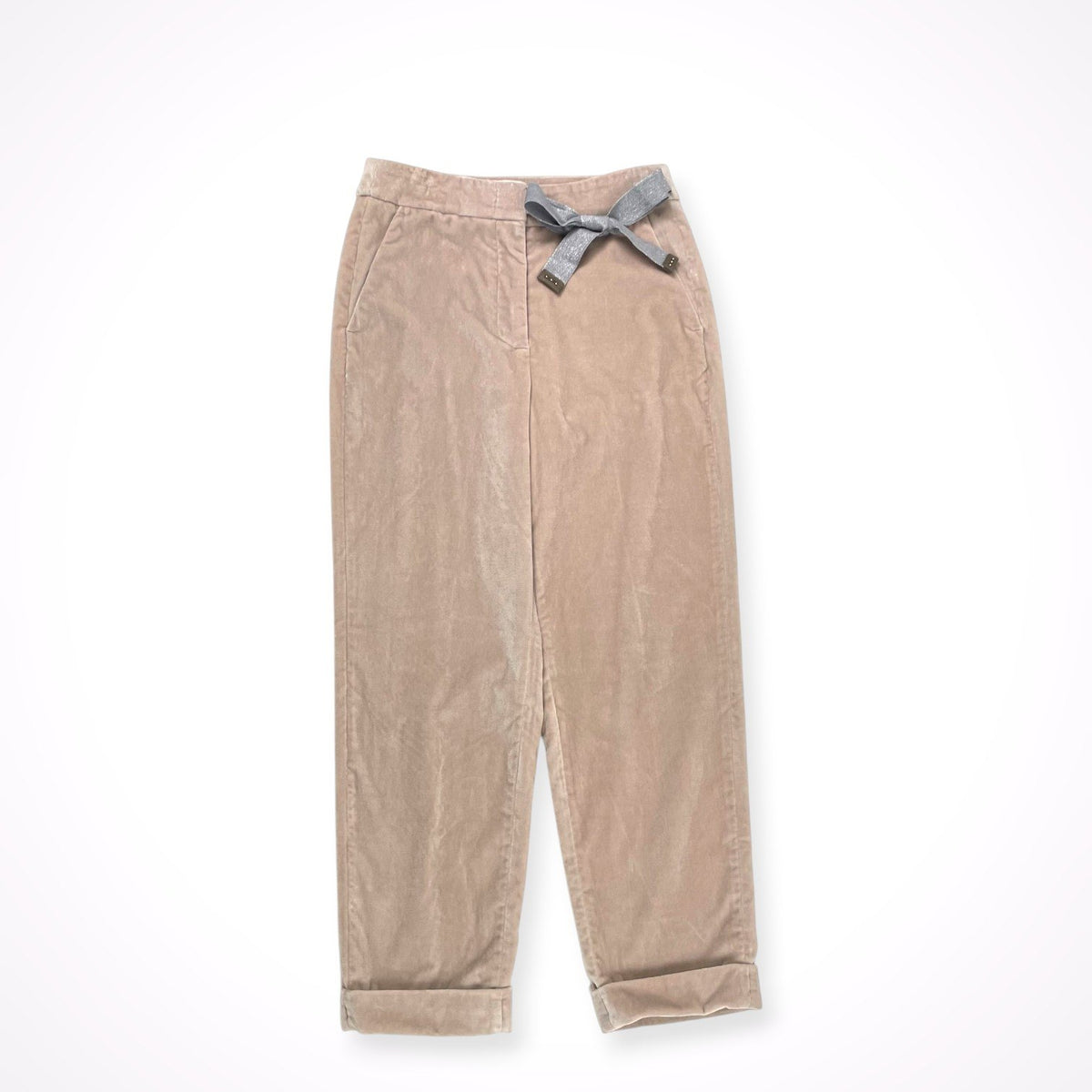 PESERICO / リボンデザインベロアパンツ 参考定価：85,000程度 SIZE:42