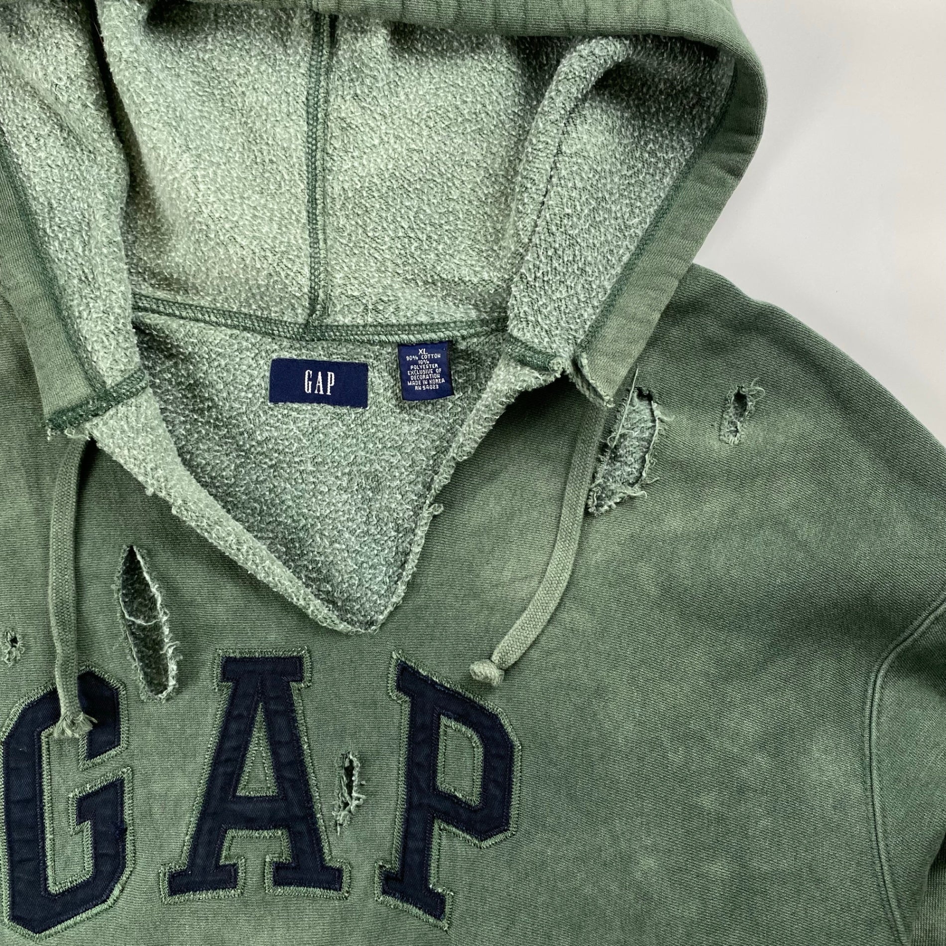 OLD GAP オールドギャップ / デストロイ ダメージ パーカー 鬼フェード SIZE：XL