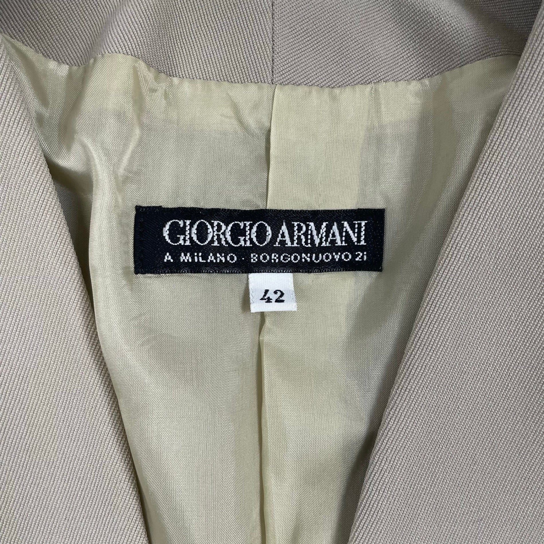 GIORGIO ARMANI / ヴィンテージノーカラージャケット BORGO21製 SIZE:42