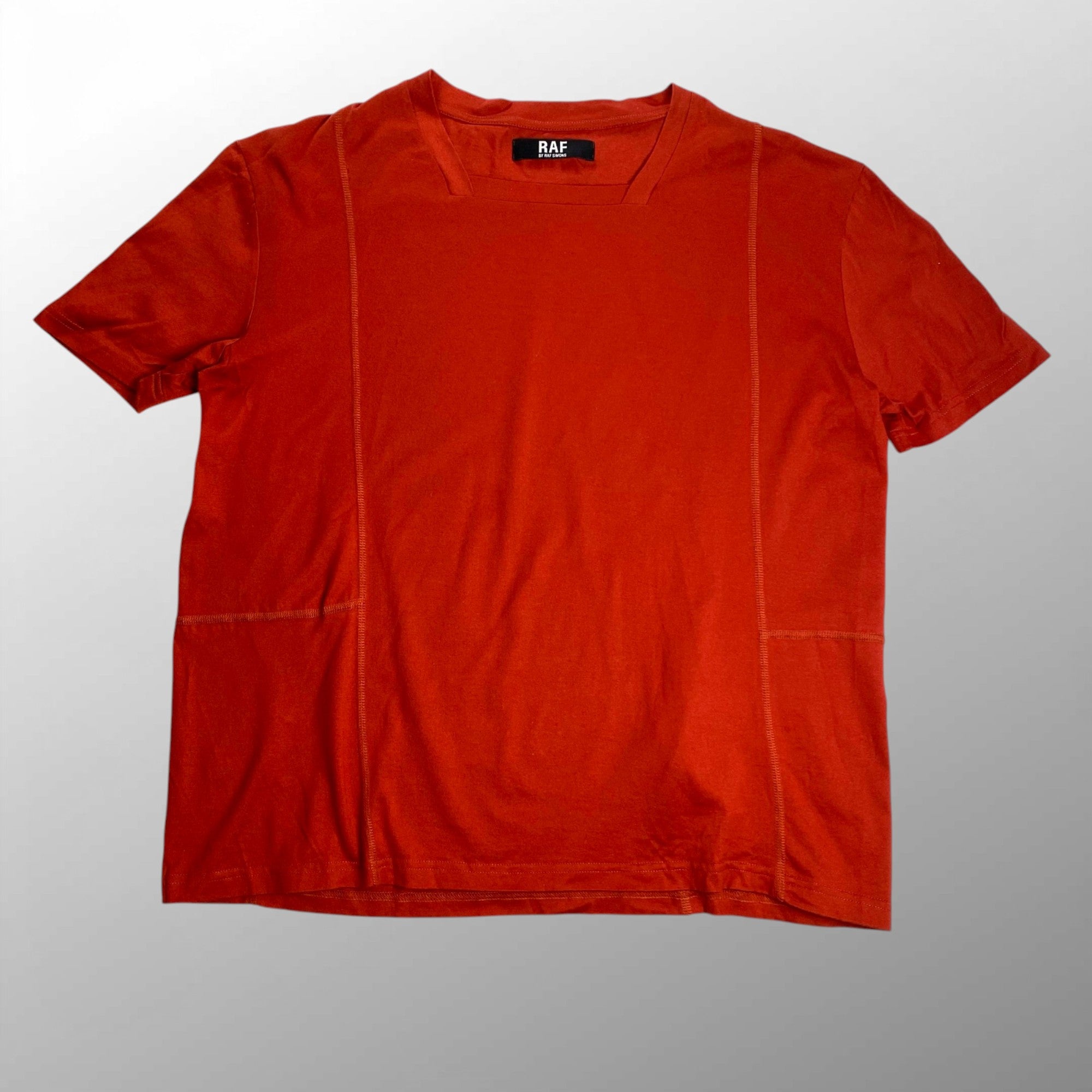 RAF BY RAF SIMONS ラフバイラフシモンズ / アーカイブ スクエアネック Tシャツ レッド SIZE：M