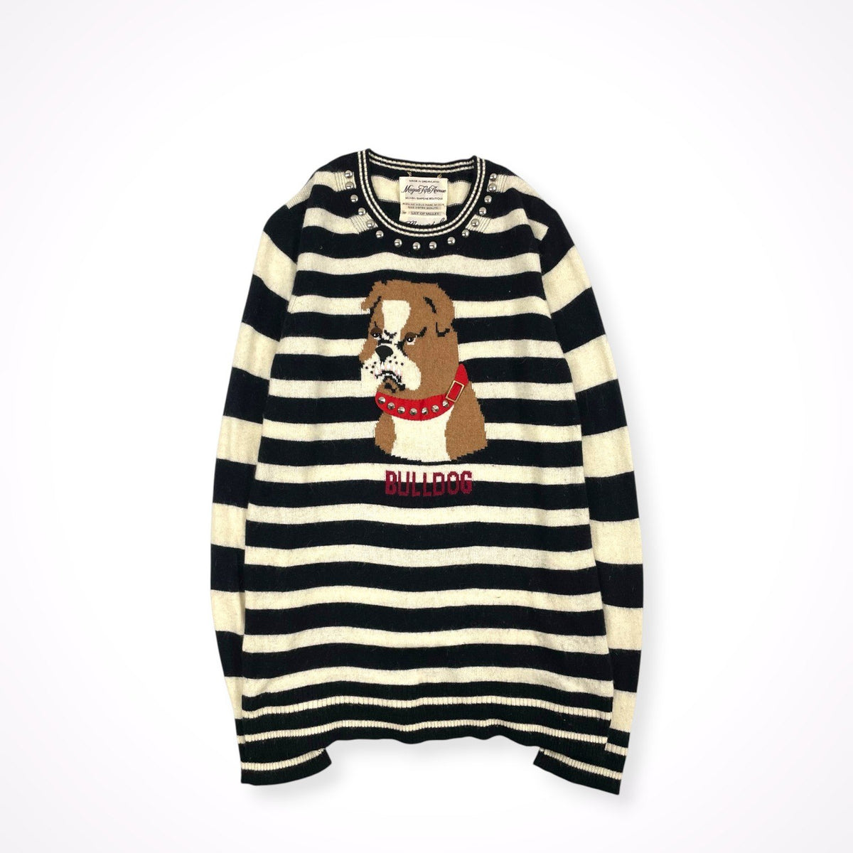 MUVEIL / ブルドッグスタッズニットセーター 参考定価：42,000程度 SIZE:40