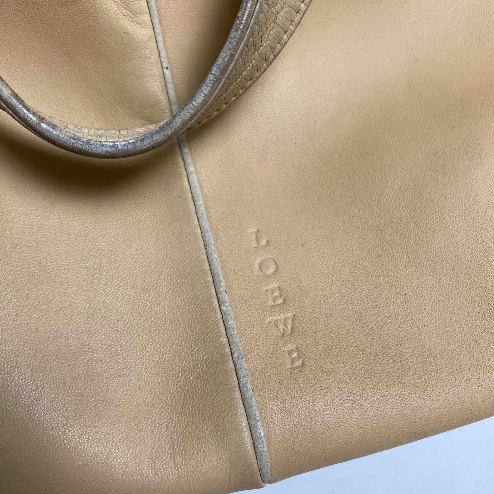 LOEWE ロエベ / ミニボストンハンドバッグ ラムレザー ベージュ