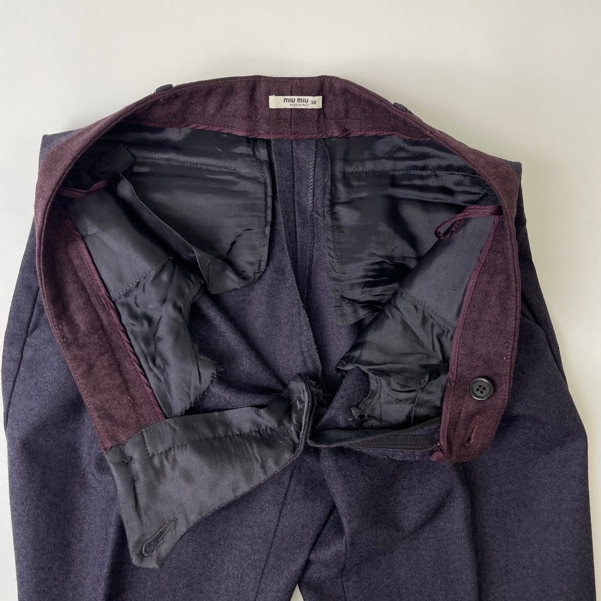 miu miu / アーカイブ 2トーンヴァージンウールスラックス SIZE:36