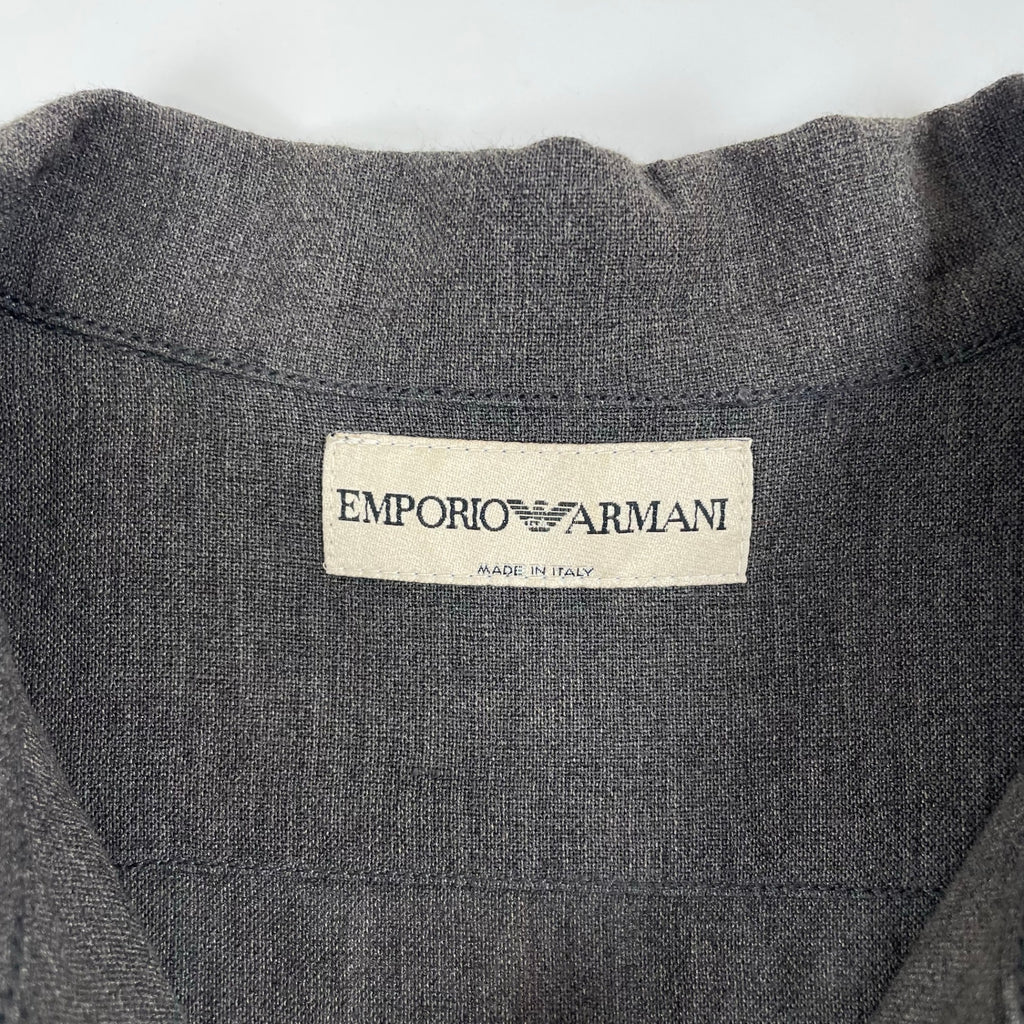 EMPORIO ARMANI / 00's リネンMIXハーフジップシャツ SIZE:44
