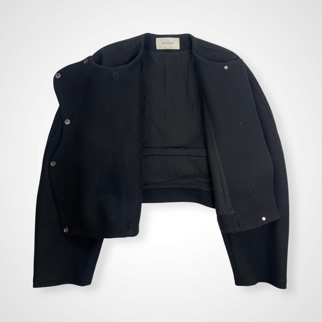 LEMAIRE ルメール / WRAP MELTON JACKET ラップジャケット ブラック 参考定価：150,000程度 SIZE:34