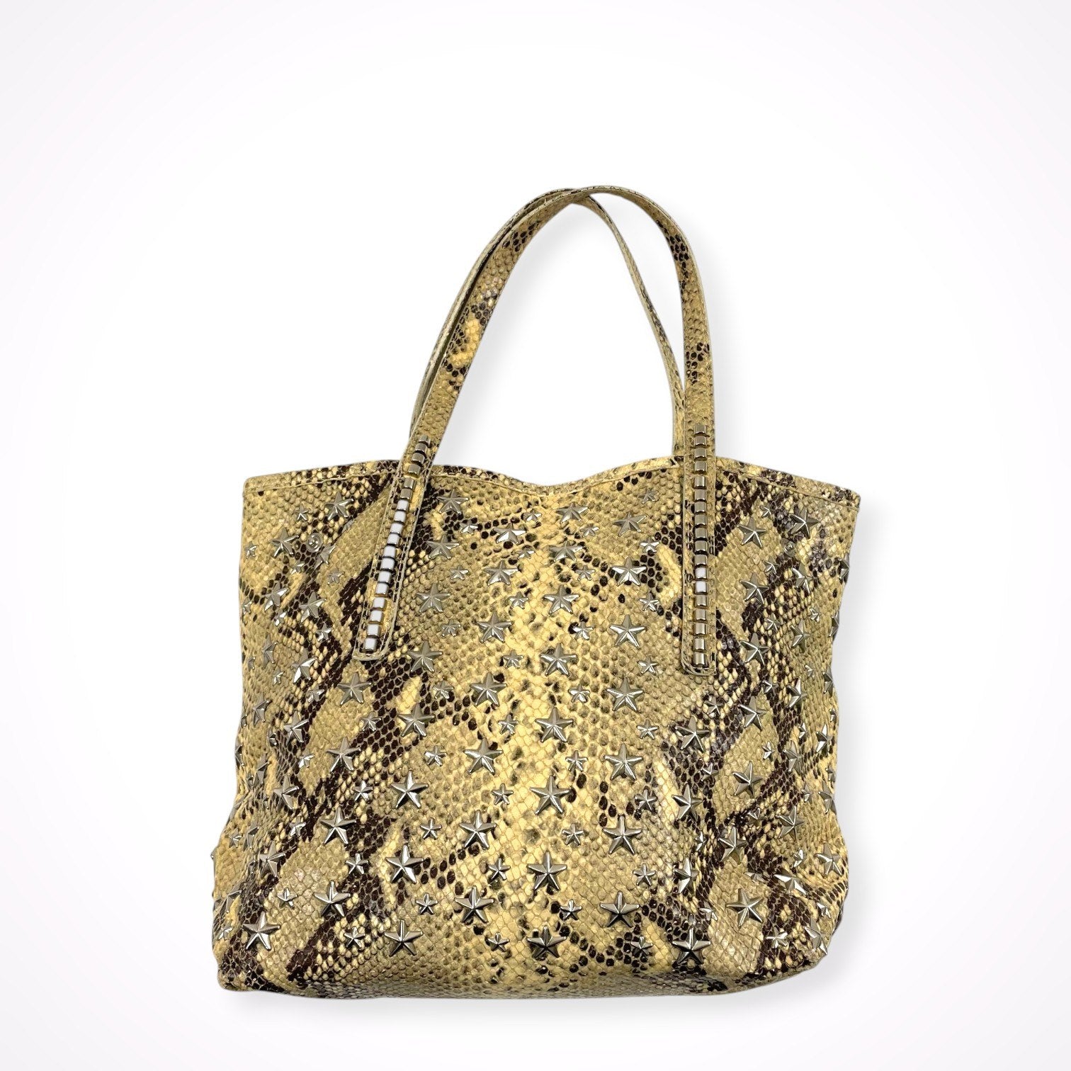 JIMMY CHOO / パイソン柄スタッズトートバッグ 参考定価：200,000程度