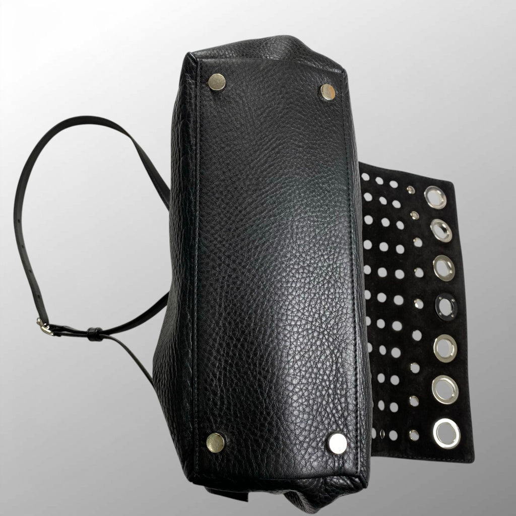 Alexander Wang アレキサンダーワン / フラップ ボールスタッズ レザー2WAY ショルダー バッグ ブラック シルバー