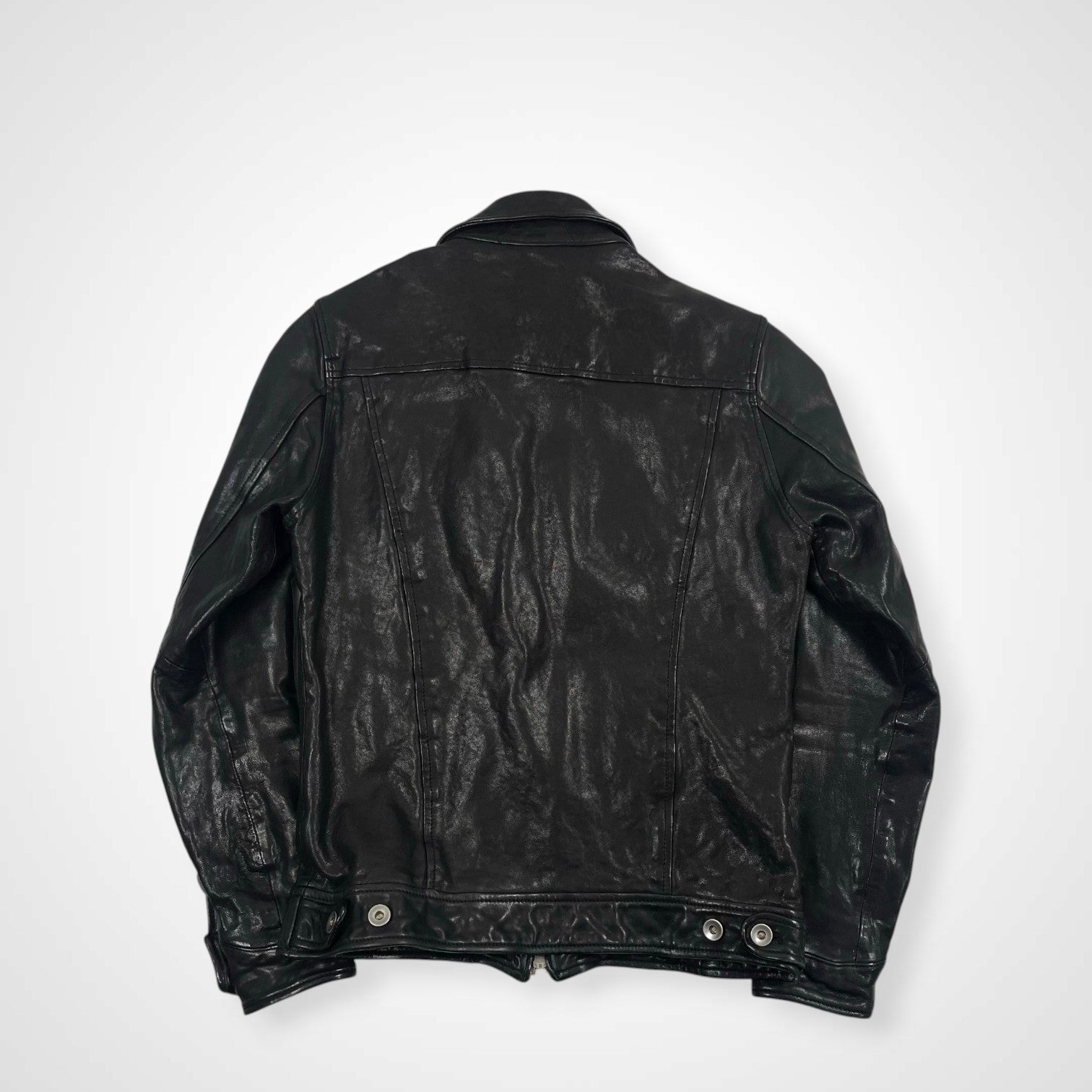 VINTAGE ヴィンテージ / アーカイブ シワ加工 レザージップアップジャケット Y2K SIZE:M