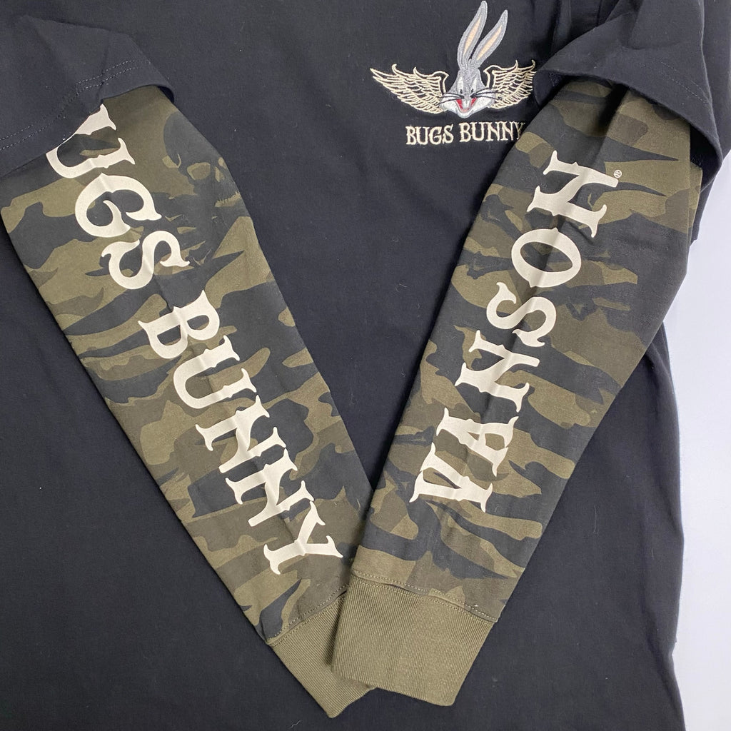 【極美品】 vanson × Looney tunes / BUGS BUNNY L/S TEE バッグス バニー looney tunes ブラック SIZE:L