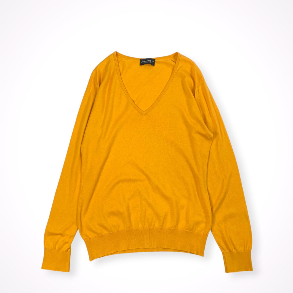 JOHN SMEDLEY / Vネックハイゲージニット 参考定価：40,000程度 SIZE:L