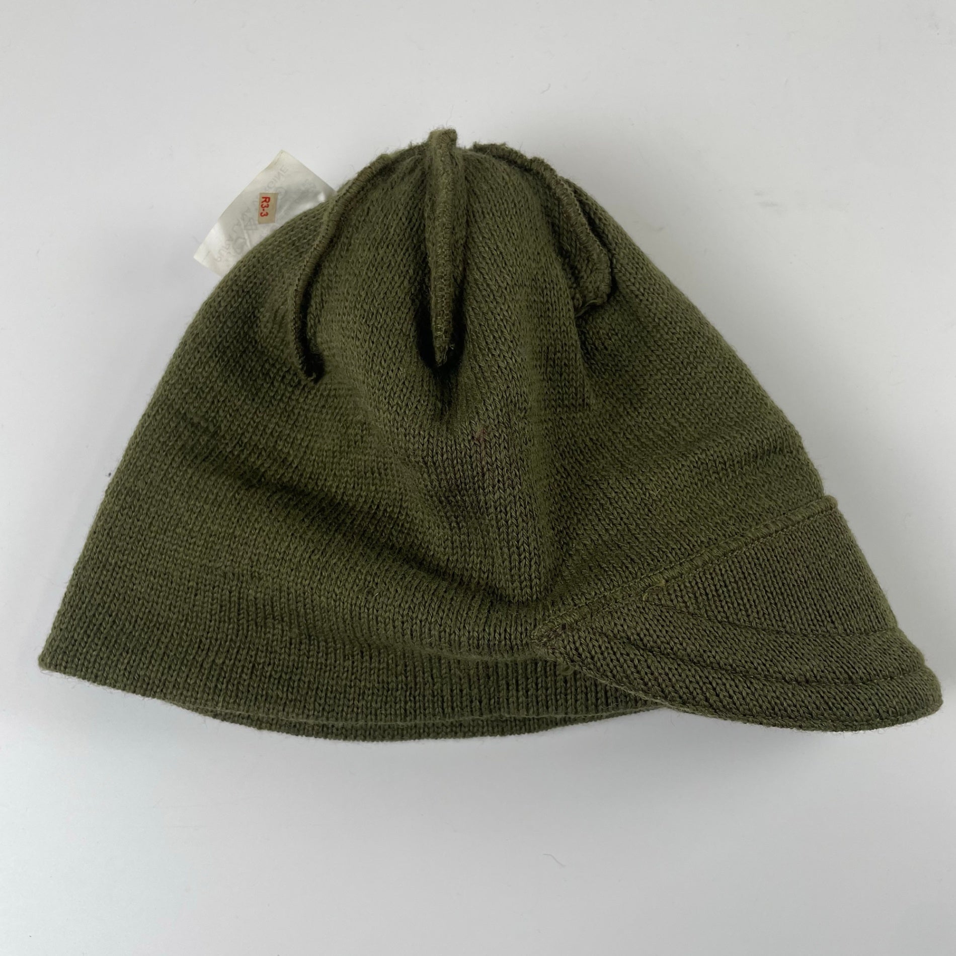 EURO VINTAGE ユーロヴィンテージ / ベルジャンニット帽 ツバ付 オリーブ