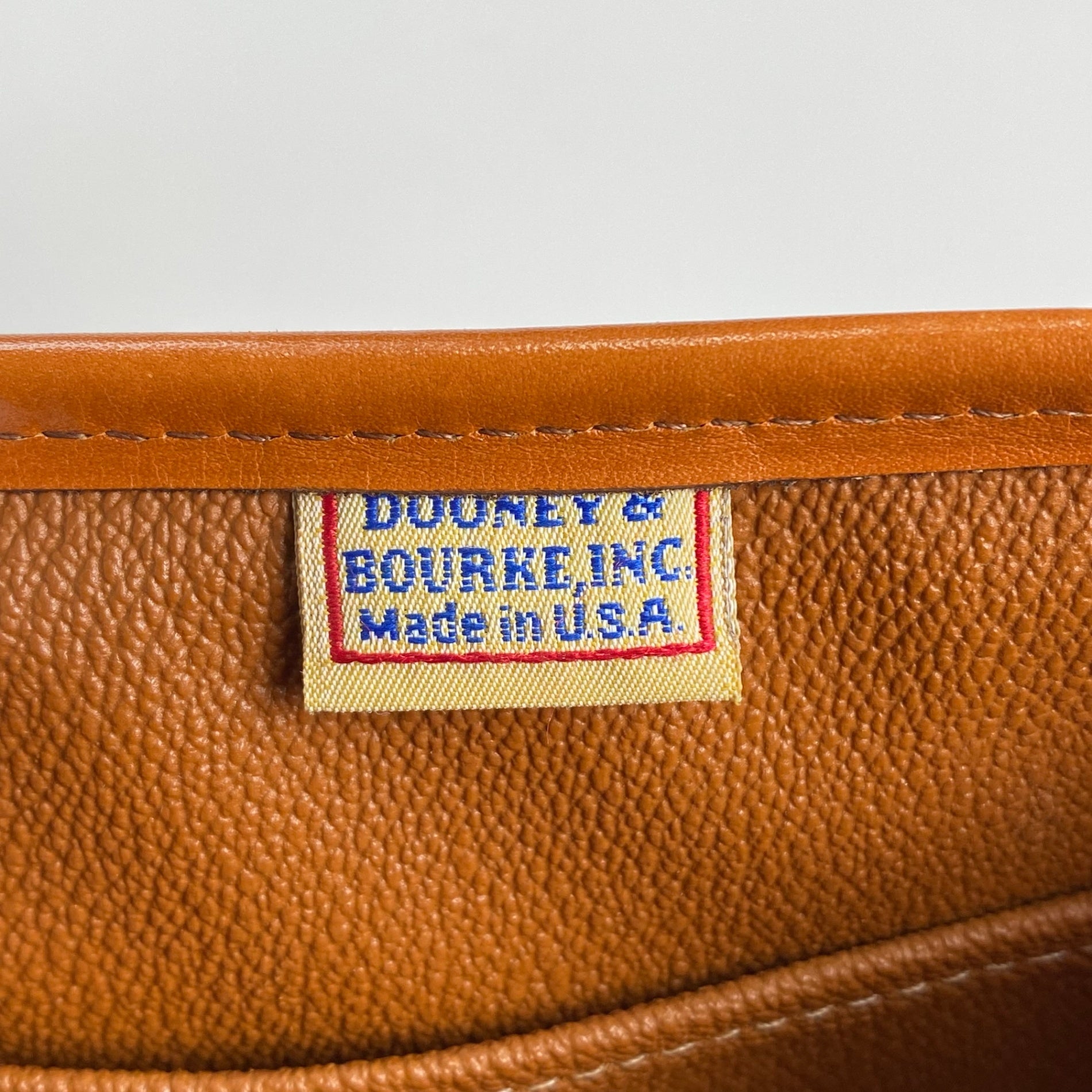 DOONEY＆BOURKE ドゥーニーアンドバーク / ワンハンドル ハンドバッグ シボ革 レザー レッド×ブラウン ユニセックス