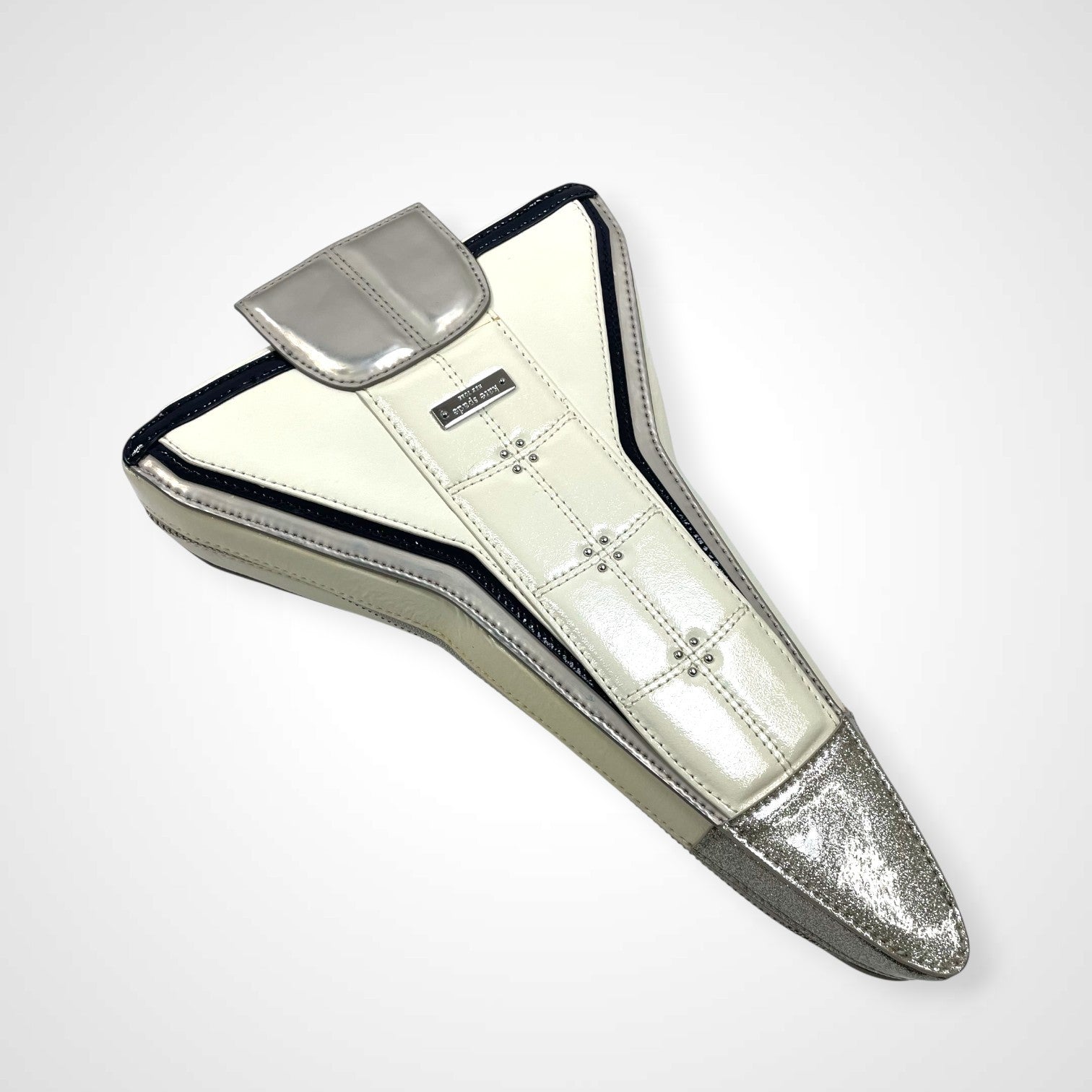 kate spade ケイトスペード / スペースシャトルクラッチバッグ ホワイト×シルバー