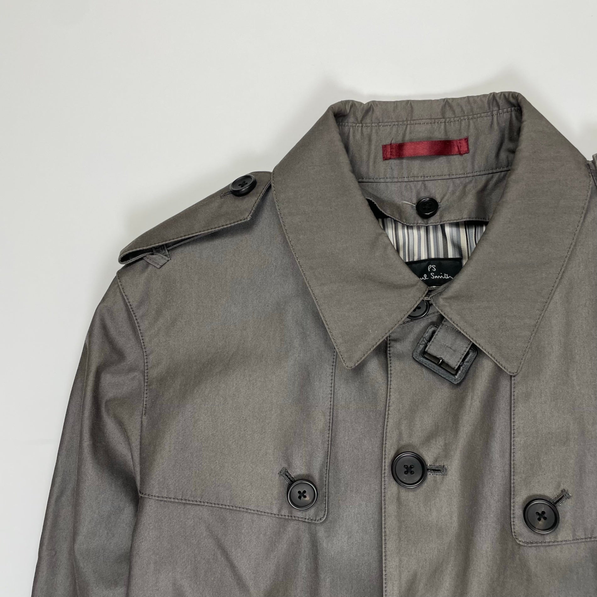 PS Paul smith ピーエス ポールスミス / ライナー付ステンカラーコート グレー 参考定価：50,000程度 SIZE:XL