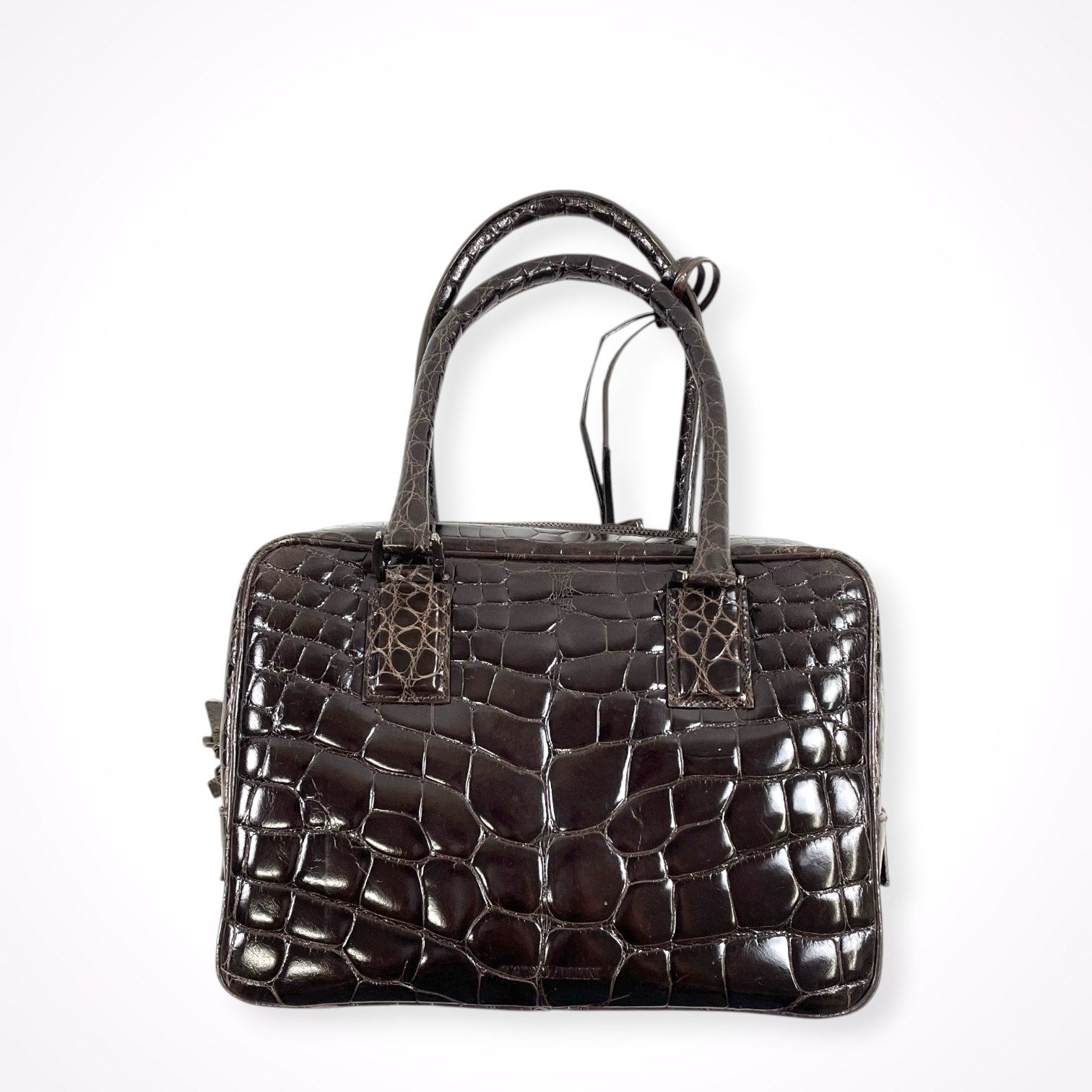 GIORGIO ARMANI / 90-00s ヴィンテージ クロコ型押しハンドバッグ 参考定価：400,000程度