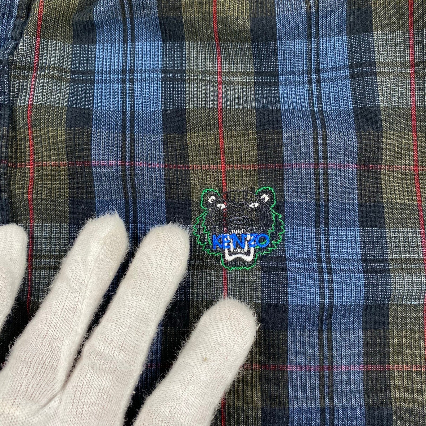 KENZO ケンゾー / タイガー刺繍 コーデュロイチェックシャツ SIZE：M