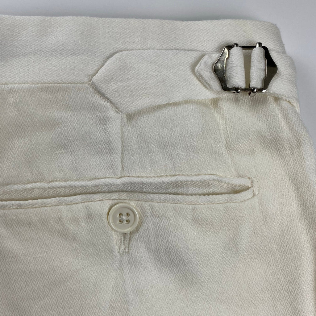 Ralph Lauren Purple Label ラルフローレン パープルレーベル / 2タック ヘリンボーン スラックス MADE IN ITALY コットン×リネン SIZE：W28