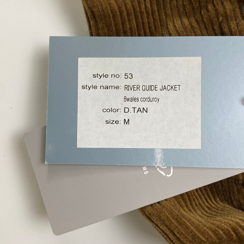 KENNETH FIELD ケネスフィールド / RIVER GUIDE JACKET 8wale corduroy タグ付 参考定価：60,000+tax SIZE:M