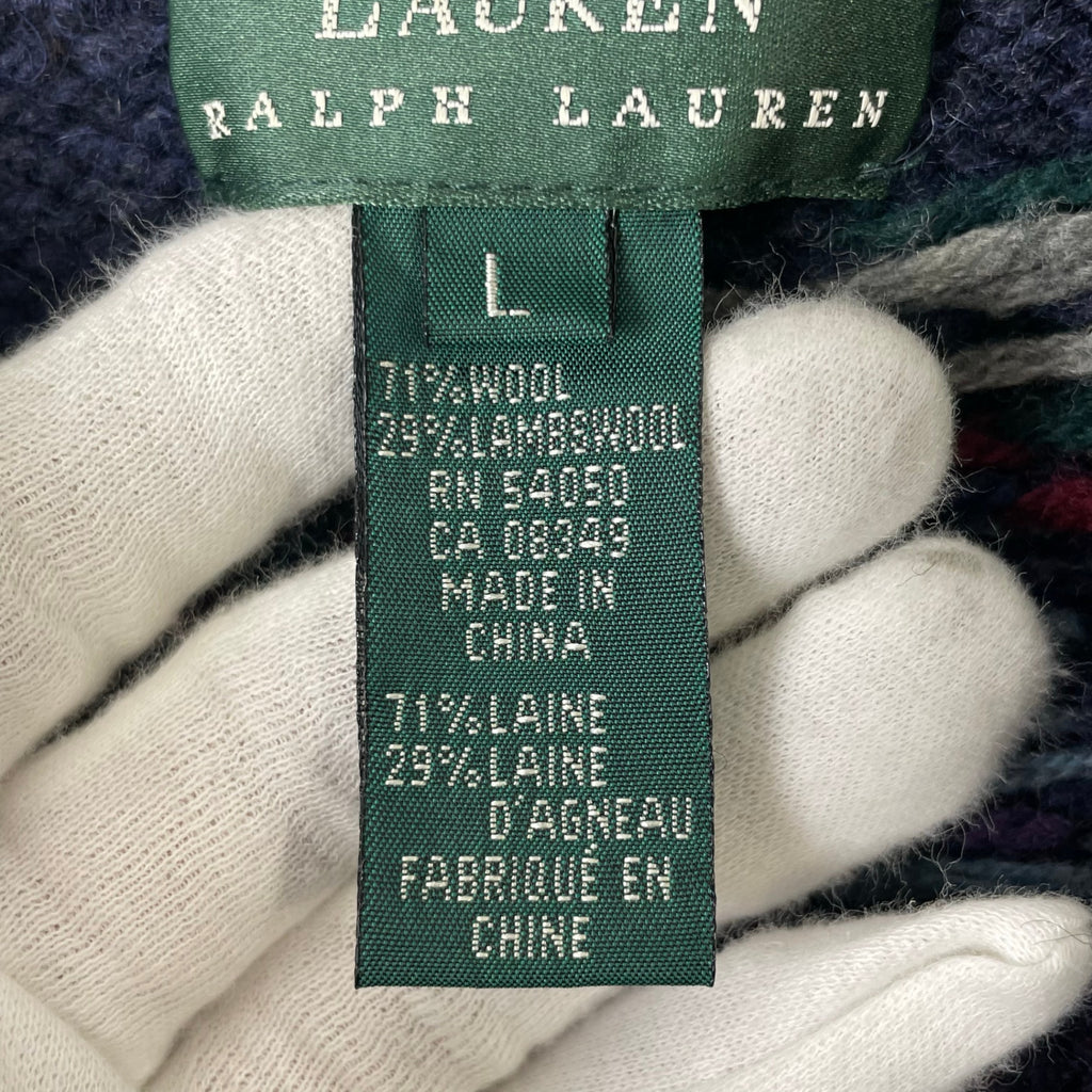 LAUREN RALPH LAUREN / ハンドニットショールカラーカーディガン SIZE:L