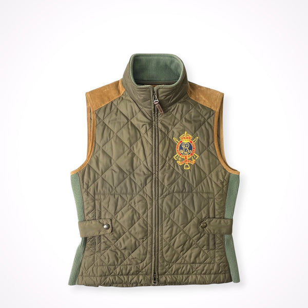 RALPH LAUREN / レザー切替キルティングベスト 参考定価：55,000程度 SIZE:M