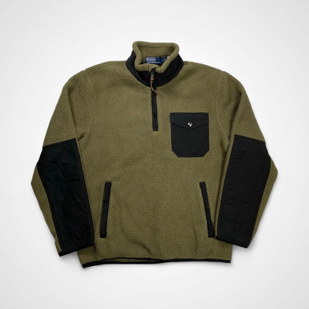 Polo by Ralph Lauren ポロ バイ ラルフローレン / 切替フリースボアジャケット プルオーバー ハーフジップ 参考定価：37,000+tax SIZE:S