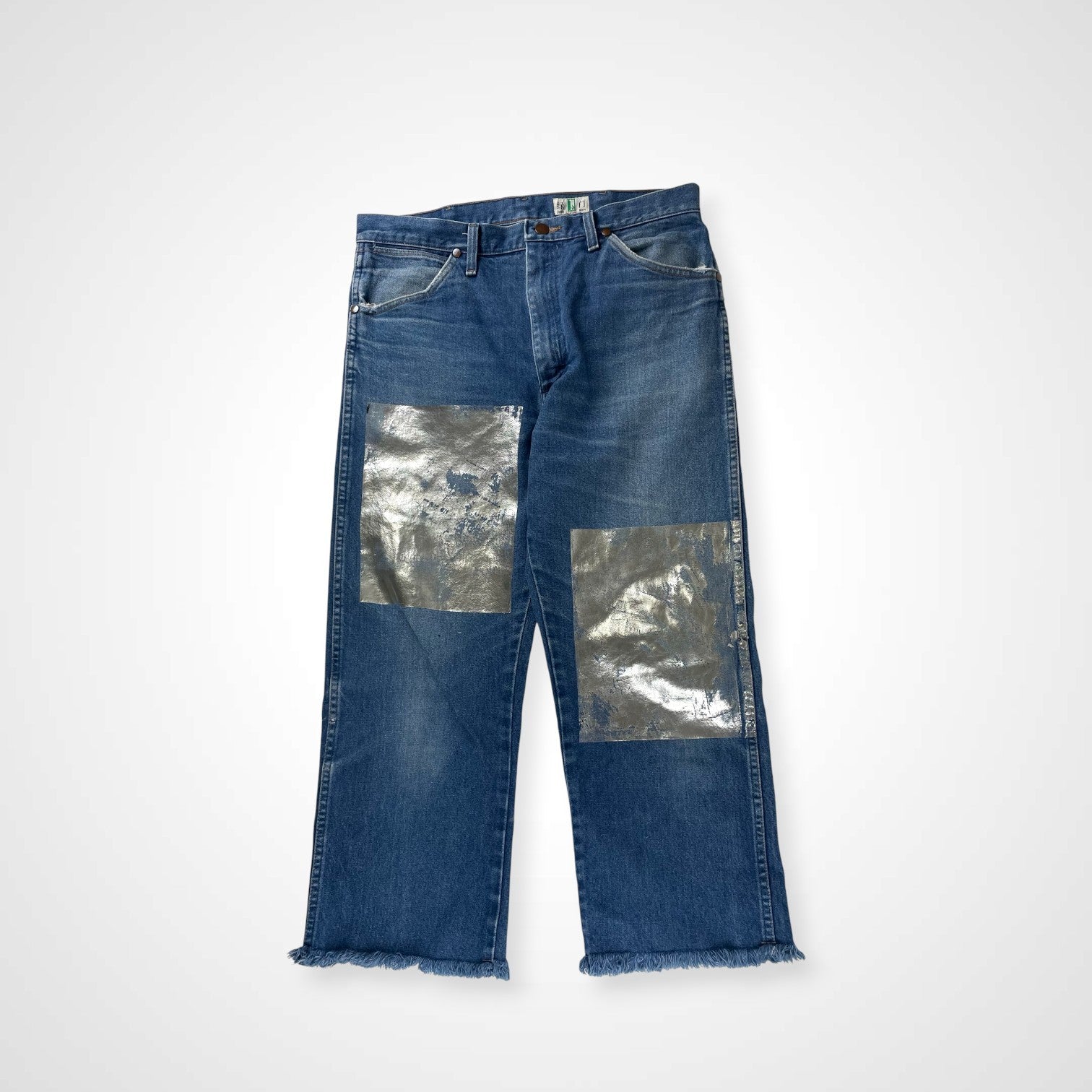 Wrangler GREEN DOOR ラングラー グリーンドア / リメイク箔押しデニムパンツ USA生地 SIZE:33×38(カットオフ)