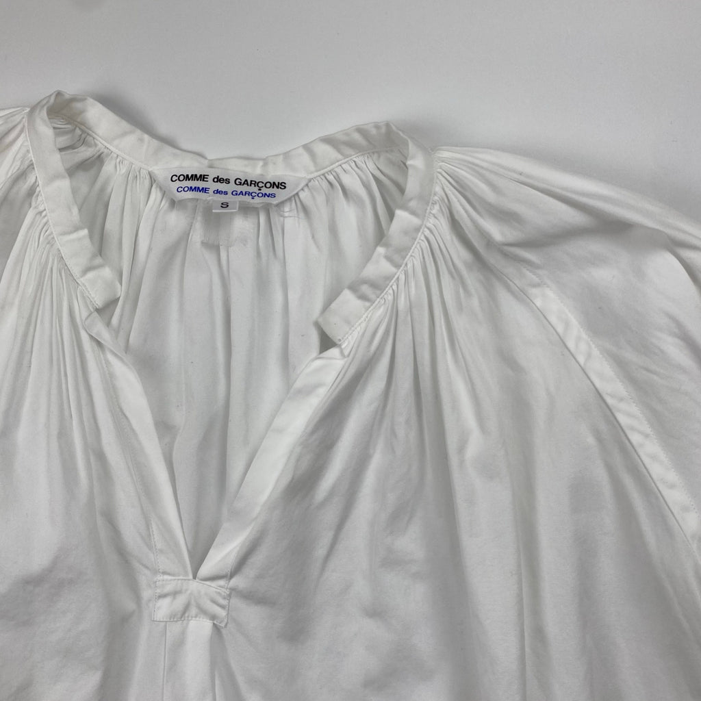 【フランス製】COMME des GARCONS COMME des GARCONS コムコム / Vネックギャザーブラウス SIZE：S