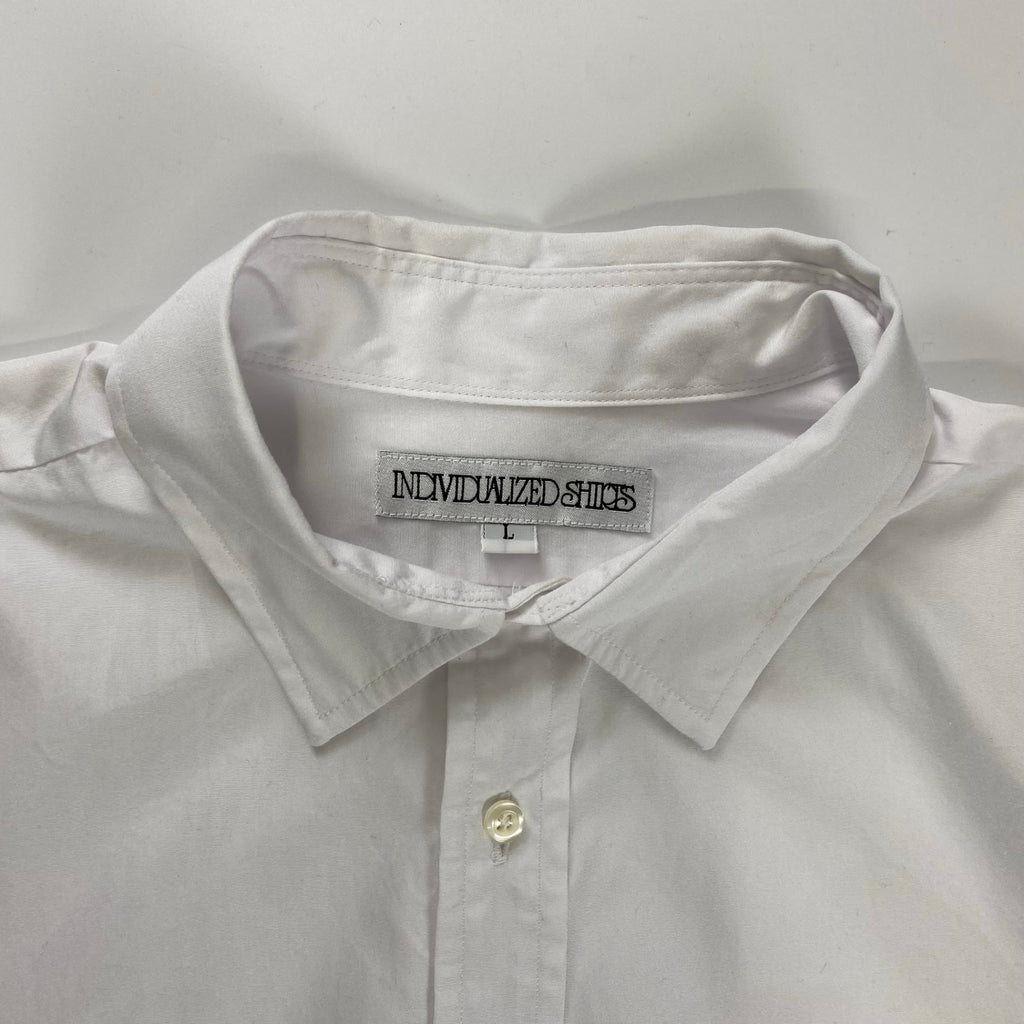 INDIVIDUALIZED SHIRTS インディビジュアライズド シャツ / セミワイド ショートカラー ワイドコットンシャツ USA製 SIZE:L