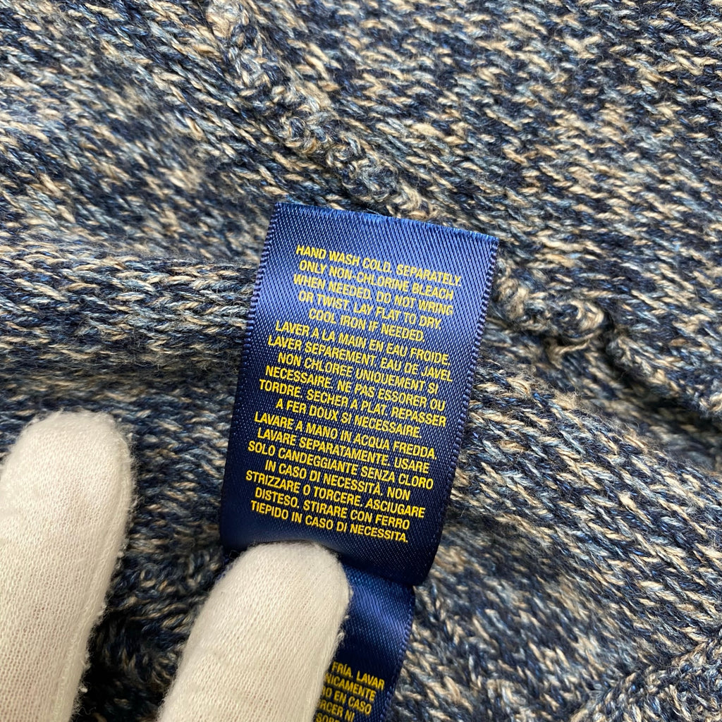 POLO RALPH LAUREN ポロ ラルフローレン / ショールカラー ケーブルニット ジャケット ヨーロッパ限定 参考定価：35,000程度 SIZE:XL(170cm)