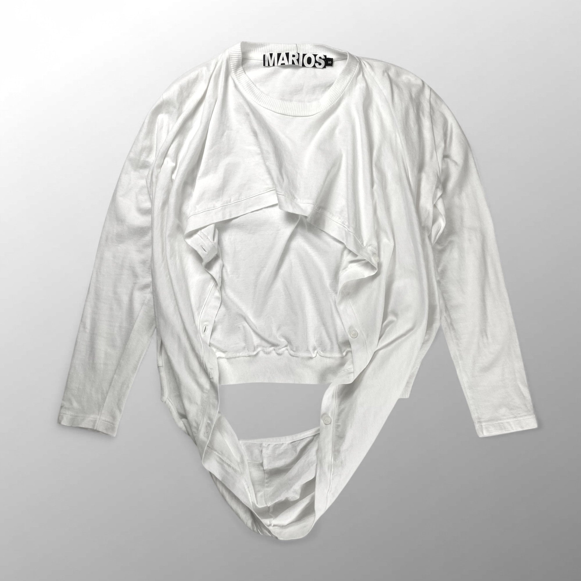 MARIOS マリオス / フロントボタン デザインカットソー 長袖 イタリアブランド SIZE:S