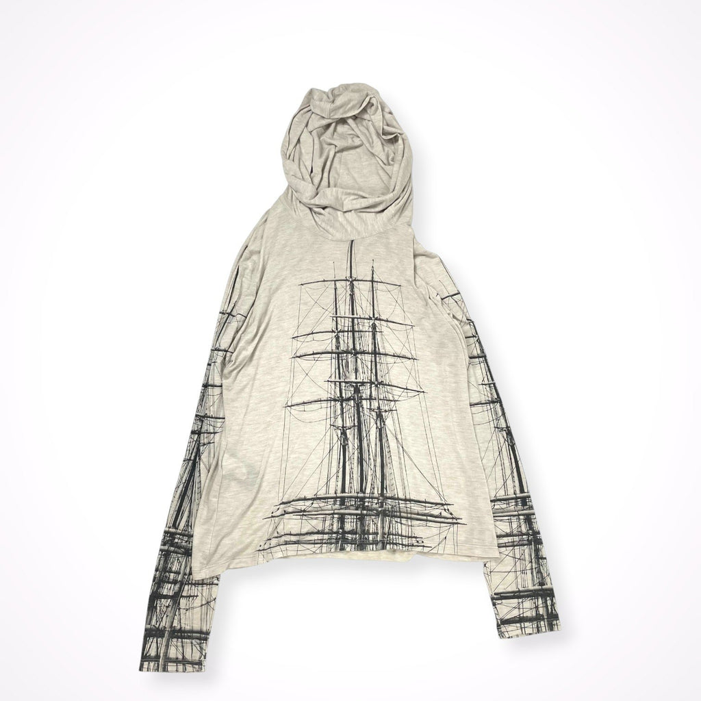 ISABEL DE PEDRO / セーリングシッププリント フーディーカットソー 参考定価：35,000程度 SIZE:16