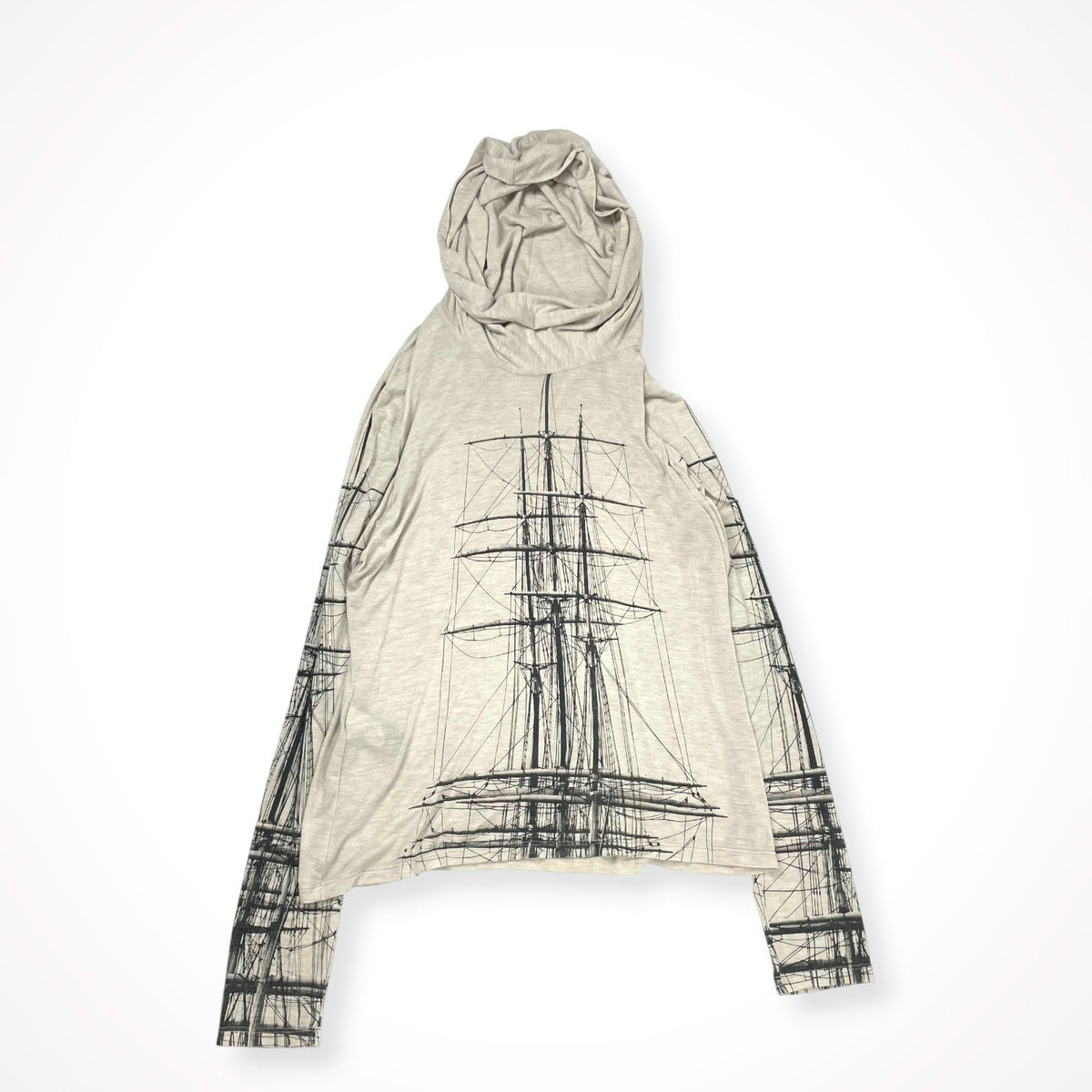 ISABEL DE PEDRO / セーリングシッププリント フーディーカットソー 参考定価：35,000程度 SIZE:16