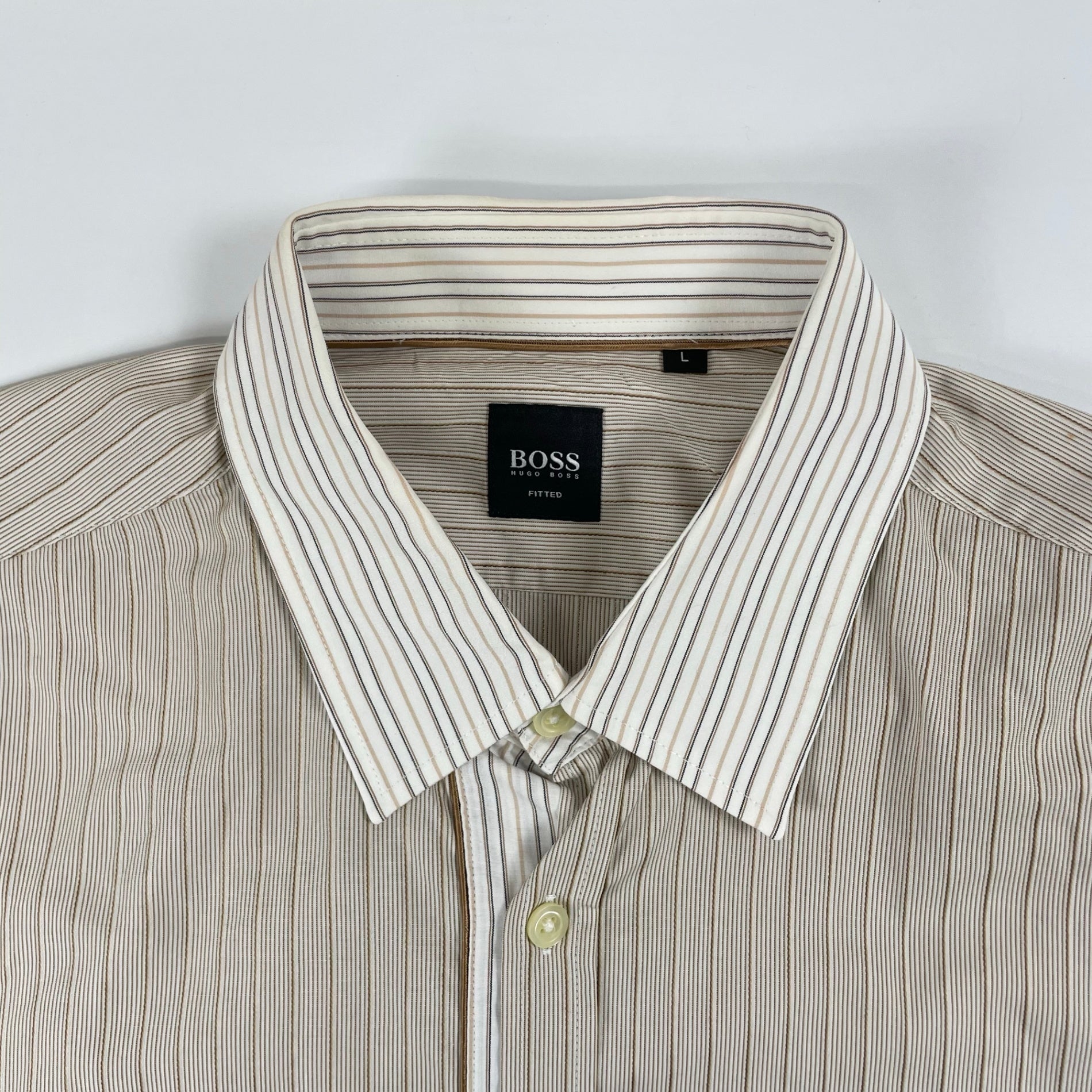 BOSS HUGO BOSS / ダブルカフス 切替デザインシャツ SIZE:L