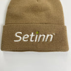 【タグ付】 Setinn × APPLE BUTTER STORE (ABS) / コラボ 刺繍ロゴ ニット帽 ビーニー ブラウン SIZE:FREE