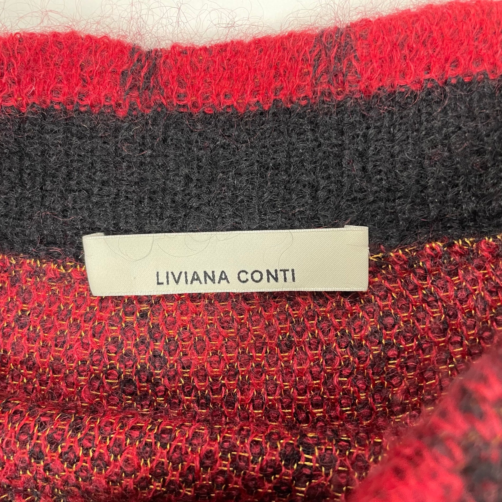 LIVIANA CONTI リビアナコンティ / モヘヤMIXチェックニット 参考定価：32,000程度 SIZE:42